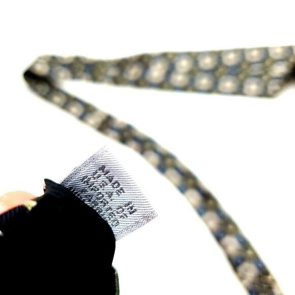 Pierre Cardin Silk Tie Print Green Blue Geometric Wide - Picture 5 of 7